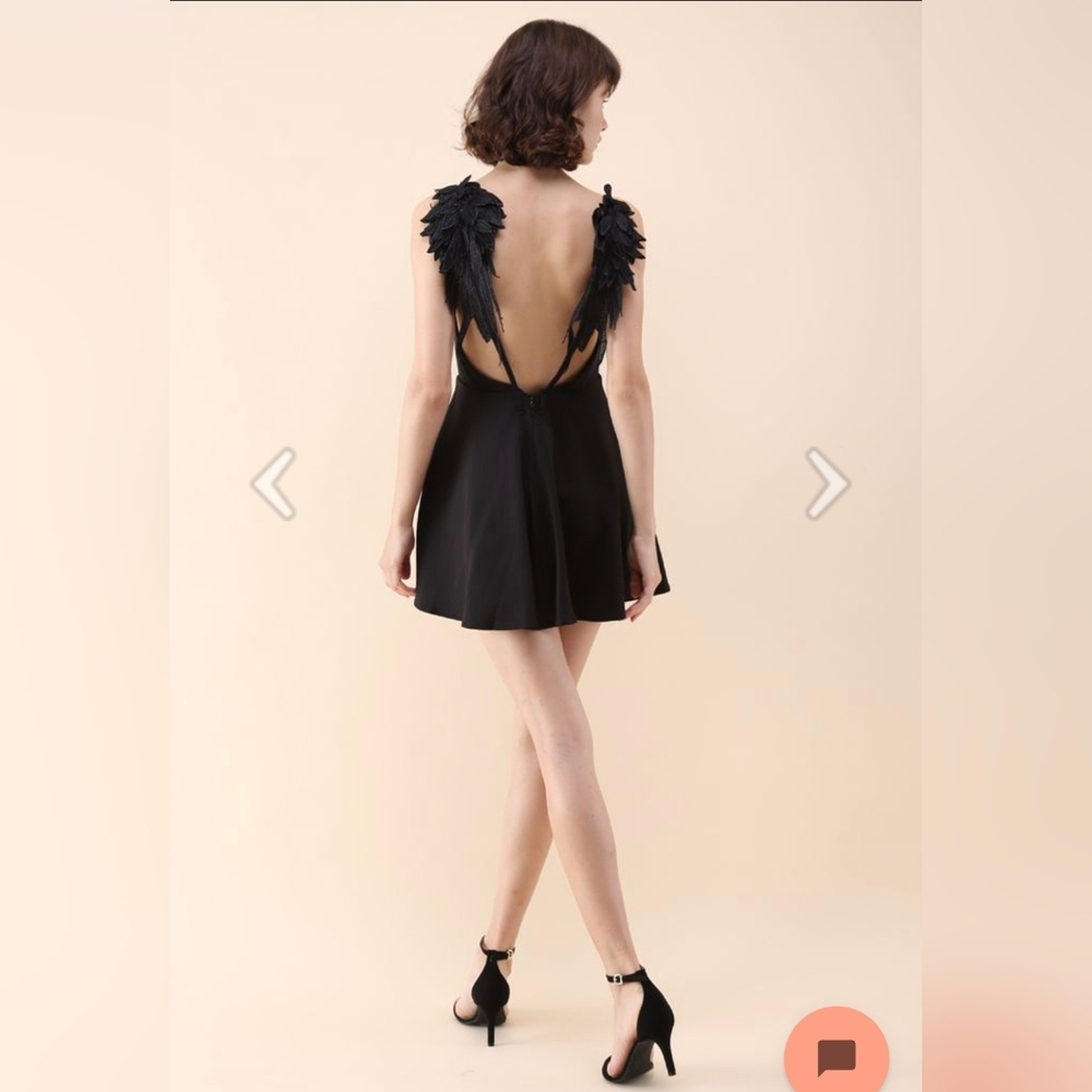 Angel Wings Cami Dress Black L Like New! - Picture 1 of 9